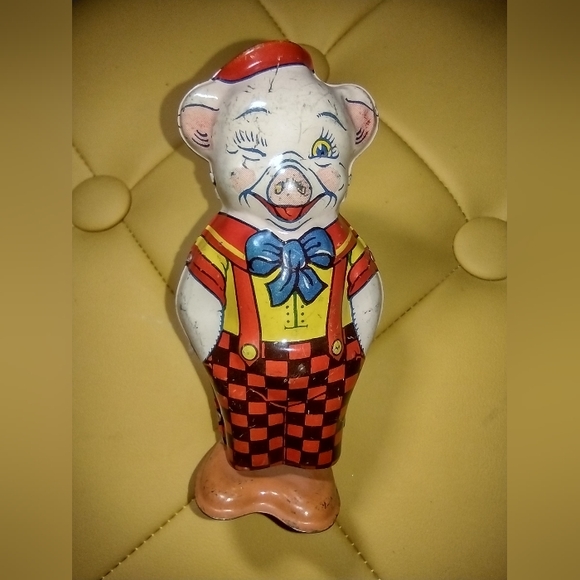 Antique 1940s Chein Pig Wind Up Toy - Picture 1 of 13